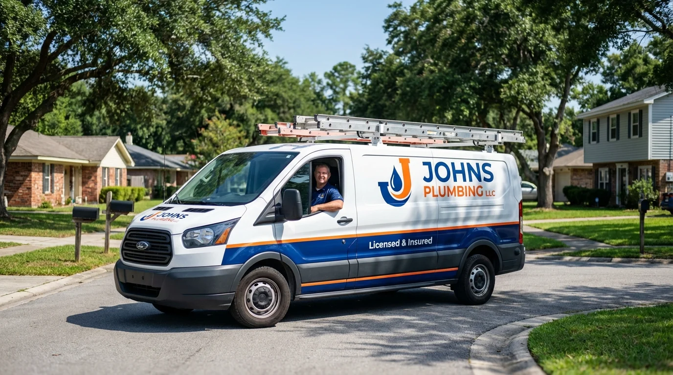 Johns Plumbing LLC service van in Zebulon, NC